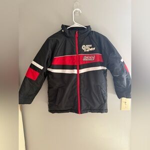 Disney Pixar Cars Lightening McQueen Puffer Jacket Coat Boys SZ 8 Full Zip Warm